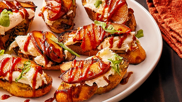 Charred Plums Crostini