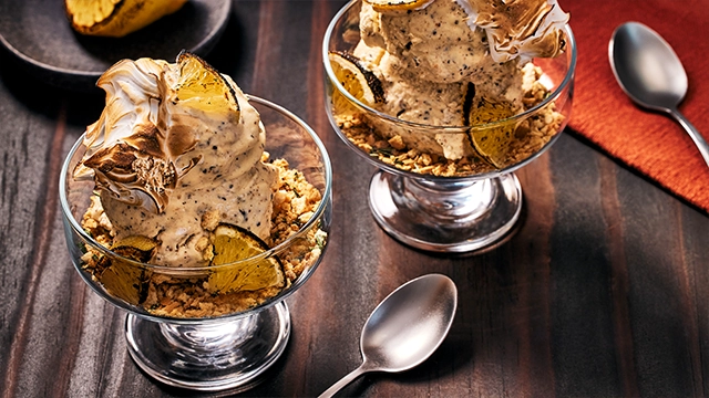 Burnt Rosemary Lemon and Toasted Meringue Ice Cream