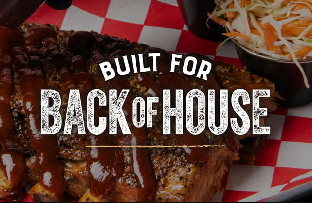 built for back of house lockup overlaying a recipe