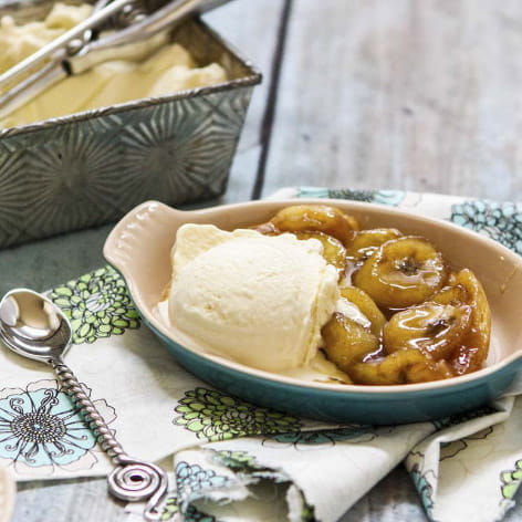 Gingered Banana Tarts with Coconut Ice Cream