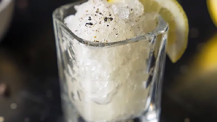 Lemon and Cracked Black Pepper Granita