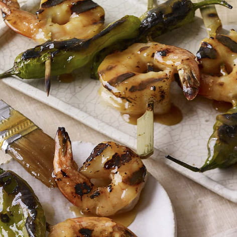 Miso Prawns & Shishito Pepper Yakitori