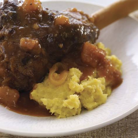 Pink Peppercorn Lamb Fillet, Herby Lamb Bon-Bon, Fondant Potato, Parsnip Purée, Asparagus Tips and Baby Carrots