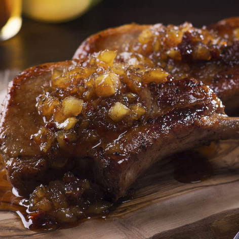 Pork Chops with Sage and Apple Sauce